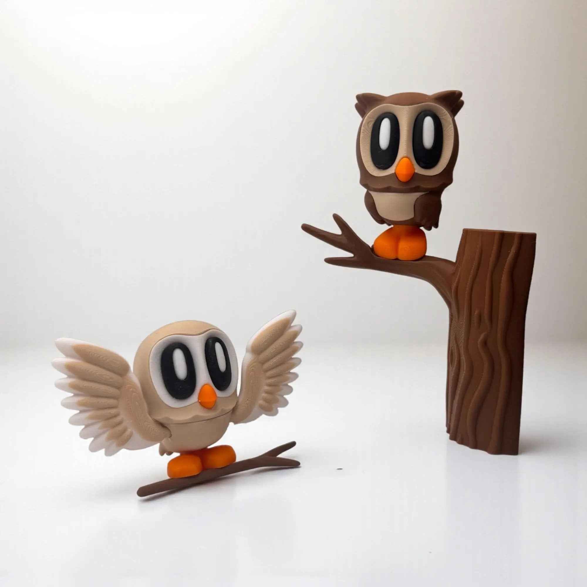 Eulenfiguren Set · Magnetisch · 3D Druck Deko · Blob Style